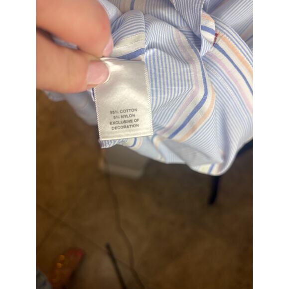 Daniel Cremieux Classics Button Blue Striped Shirt Mens Sz XL - Picture 4 of 5